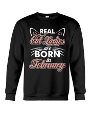 Real Cat Ladies Are Born In February Crewneck Sweatshirt thumbnail