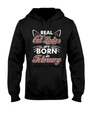Real Cat Ladies Are Born In February Hooded Sweatshirt thumbnail