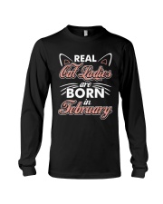 Real Cat Ladies Are Born In February Long Sleeve Tee thumbnail