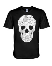 Pug Skull V-Neck T-Shirt thumbnail