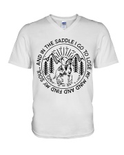 And Into The Saddle I Go V-Neck T-Shirt tile