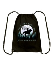 Jesus And Horses Drawstring Bag tile