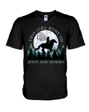 Jesus And Horses V-Neck T-Shirt tile