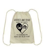 Horses And Dogs Make Me Happy Drawstring Bag tile