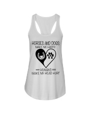 Horses And Dogs Make Me Happy Ladies Flowy Tank tile