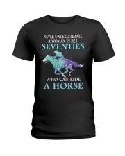 Who Can Ride A Horse Ladies T-Shirt tile