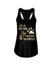 Dogs And Horses Ladies Flowy Tank tile