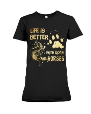 Dogs And Horses Premium Fit Ladies Tee tile