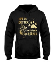 Dogs And Horses Hooded Sweatshirt front