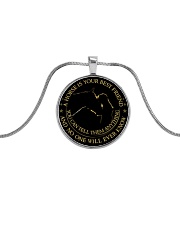 A Horse Is Your Best Friend Metallic Circle Necklace front