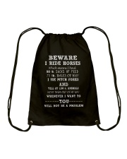 Beware I Ride Horses Drawstring Bag thumbnail
