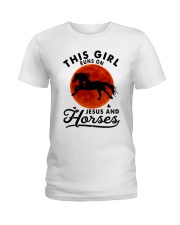 Jesus And Horses Ladies T-Shirt tile