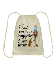 She Lived Happily Drawstring Bag tile