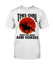 This Girl Runs On Jesus And Horses Classic T-Shirt tile