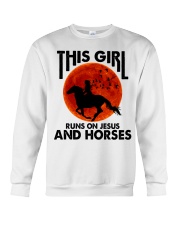 This Girl Runs On Jesus And Horses Crewneck Sweatshirt tile
