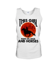 This Girl Runs On Jesus And Horses Unisex Tank tile