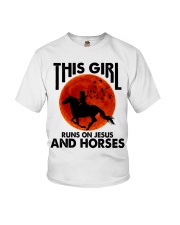 This Girl Runs On Jesus And Horses Youth T-Shirt tile