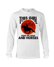 This Girl Runs On Jesus And Horses Long Sleeve Tee tile