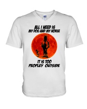 All I Need Is My Dog And My Horse V-Neck T-Shirt tile