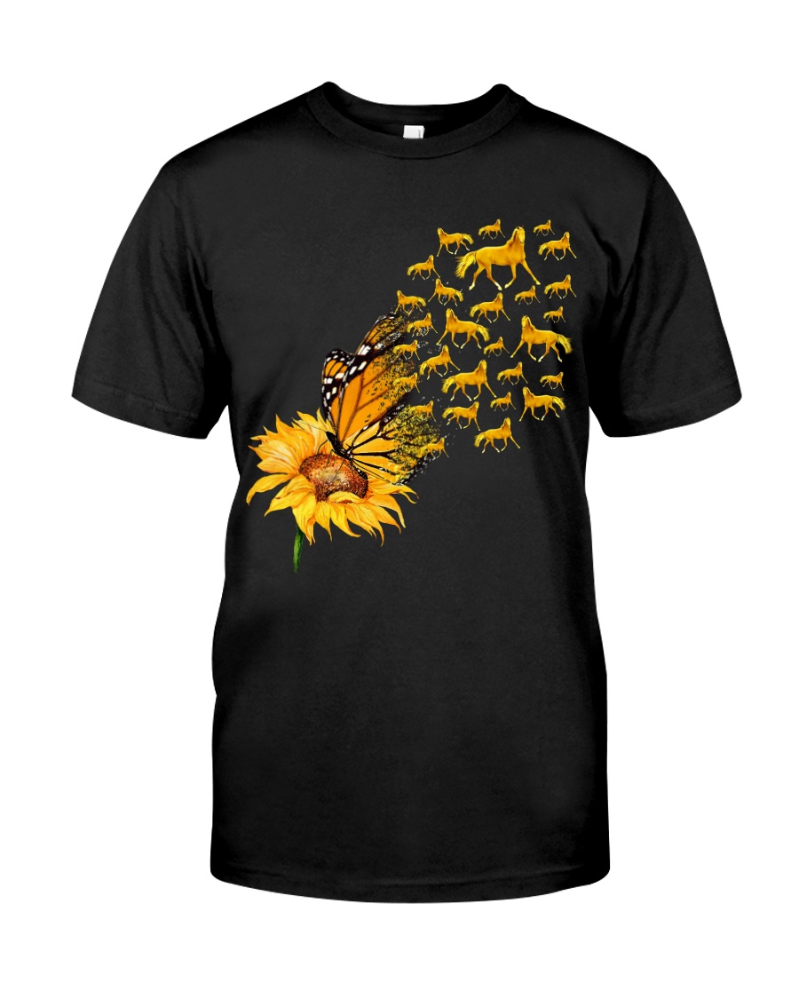 Sunflower And Horses Classic T-Shirt