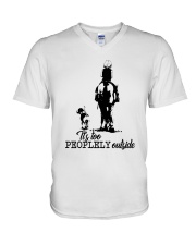 It Is Too Peoplely Outside V-Neck T-Shirt tile