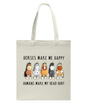 Horses Make Me Happy Tote Bag tile