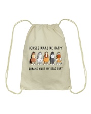 Horses Make Me Happy Drawstring Bag tile