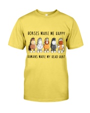 Horses Make Me Happy Premium Fit Mens Tee front