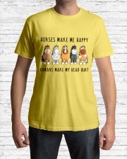 Horses Make Me Happy Premium Fit Mens Tee lifestyle-mens-crewneck-front-1