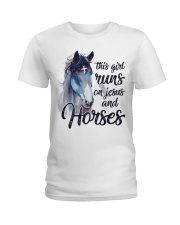 Jesus And Horses Ladies T-Shirt tile