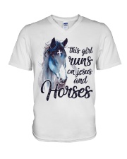 Jesus And Horses V-Neck T-Shirt tile