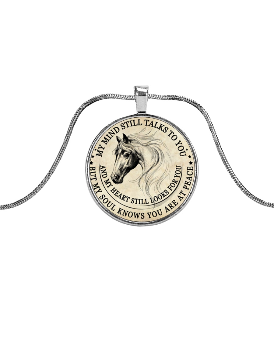 My Mind Still Talks To You Metallic Circle Necklace
