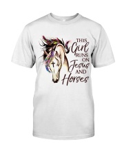 This Girl Runs On Jesus And Horses Premium Fit Mens Tee tile