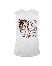 This Girl Runs On Jesus And Horses Sleeveless Tee tile