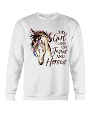 This Girl Runs On Jesus And Horses Crewneck Sweatshirt tile