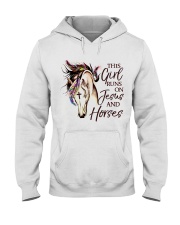 This Girl Runs On Jesus And Horses Hooded Sweatshirt front