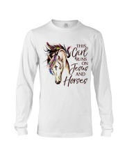 This Girl Runs On Jesus And Horses Long Sleeve Tee tile