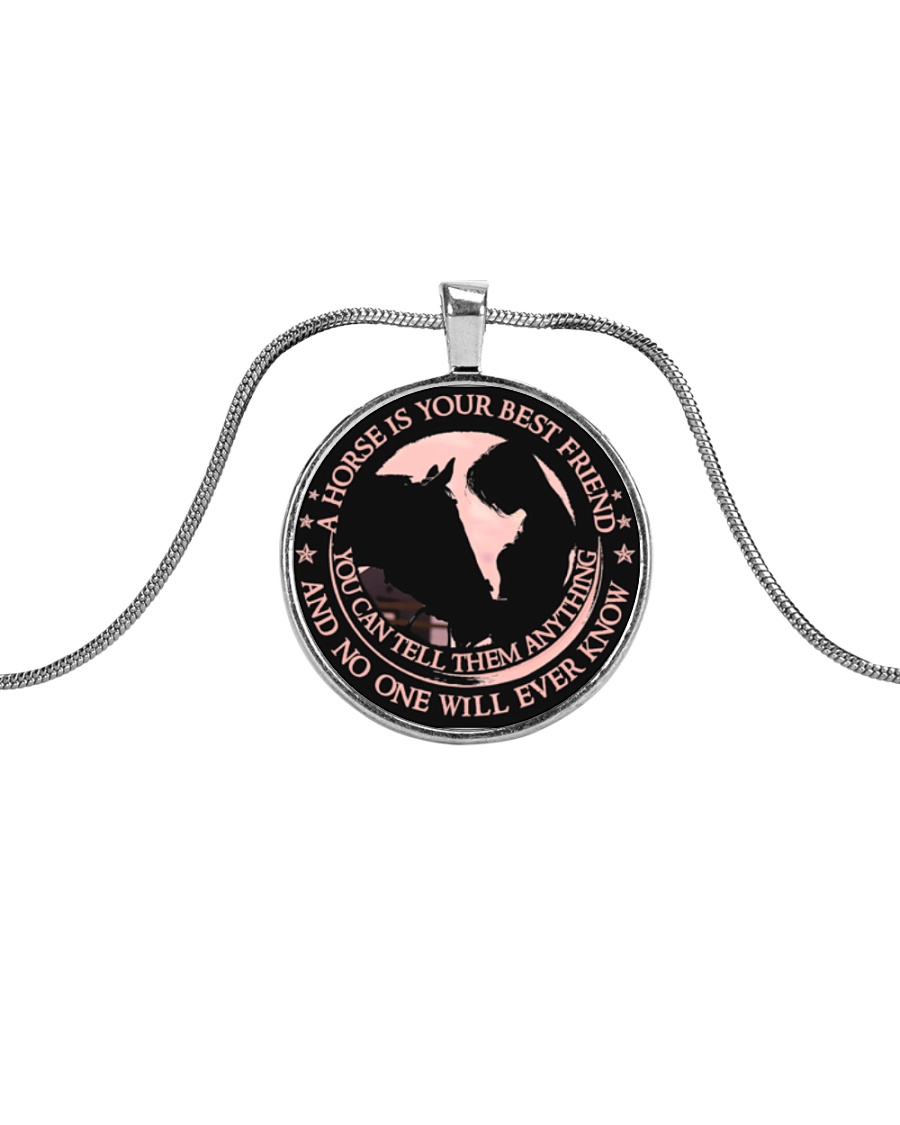A Horse Is Your Best Friend Metallic Circle Necklace