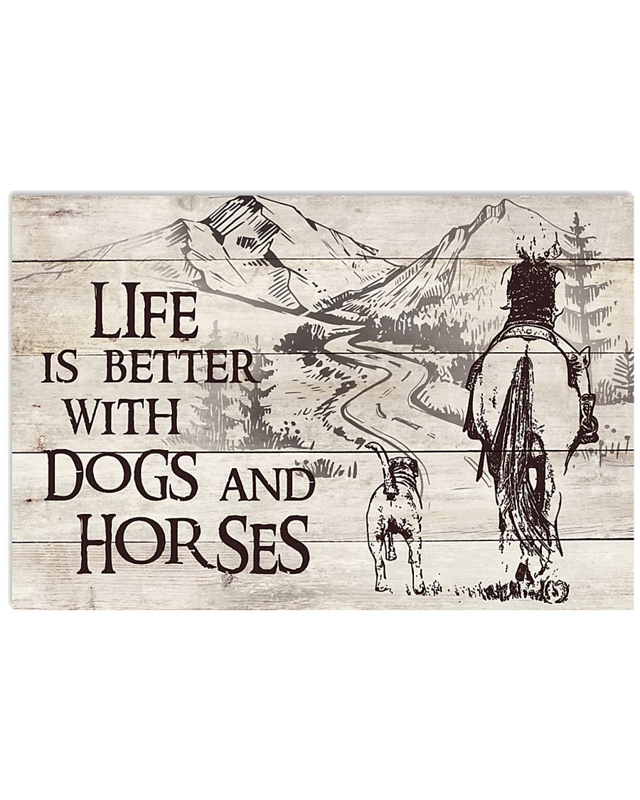 Dogs And Horses 17x11 Poster