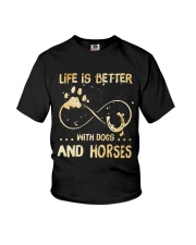 Dogs And Horses Youth T-Shirt thumbnail