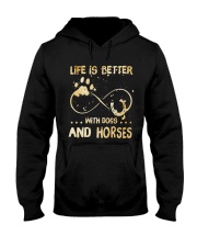 Dogs And Horses Hooded Sweatshirt front