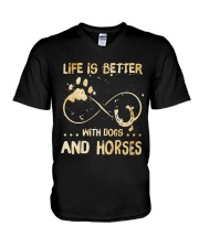 Dogs And Horses V-Neck T-Shirt thumbnail