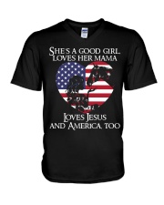 She Is A Good Girl V-Neck T-Shirt tile