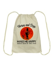 Horses And Dogs Make Me Happy Drawstring Bag tile