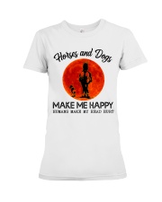Horses And Dogs Make Me Happy Premium Fit Ladies Tee tile