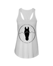 A Girl Loves Horses Ladies Flowy Tank tile