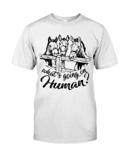 What's Going On Human Premium Fit Mens Tee tile