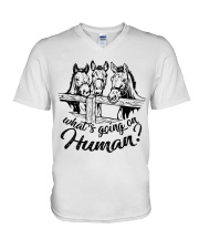 What's Going On Human V-Neck T-Shirt tile