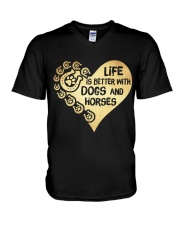 Dogs And Horses V-Neck T-Shirt thumbnail