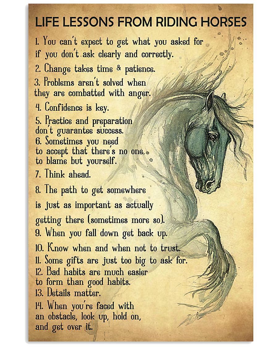 Life Lessons From Riding Horses 11x17 Poster